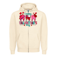 Sandshell Happy Valentine's Day with teeth Valentine's Day Zipper Hoodie - HowdyJamesFarm