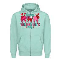 Seafoam Happy Valentine's Day with teeth Valentine's Day Zipper Hoodie - HowdyJamesFarm