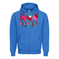 True Royal Happy Valentine's Day with teeth Valentine's Day Zipper Hoodie - HowdyJamesFarm