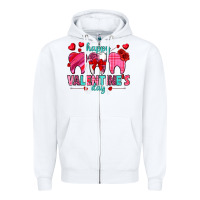 White Happy Valentine's Day with teeth Valentine's Day Zipper Hoodie - HowdyJamesFarm