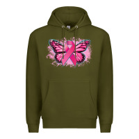 Army Green Cancer ribbon butterfly Cancer Awareness Premium Hoodie - HowdyJamesFarm