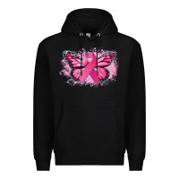 Black Cancer ribbon butterfly Cancer Awareness Premium Hoodie - HowdyJamesFarm