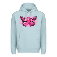Blue Mist Cancer ribbon butterfly Cancer Awareness Premium Hoodie - HowdyJamesFarm