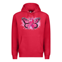 Cardinal Cancer ribbon butterfly Cancer Awareness Premium Hoodie - HowdyJamesFarm