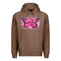 Chestnut Cancer ribbon butterfly Cancer Awareness Premium Hoodie - HowdyJamesFarm