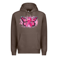 Coffee Cancer ribbon butterfly Cancer Awareness Premium Hoodie - HowdyJamesFarm