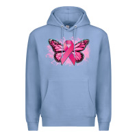 Colony Blue Cancer ribbon butterfly Cancer Awareness Premium Hoodie - HowdyJamesFarm