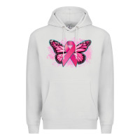 Dove Grey Cancer ribbon butterfly Cancer Awareness Premium Hoodie - HowdyJamesFarm