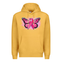 Mustard Cancer ribbon butterfly Cancer Awareness Premium Hoodie - HowdyJamesFarm