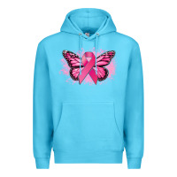 Ocean Blue Cancer ribbon butterfly Cancer Awareness Premium Hoodie - HowdyJamesFarm