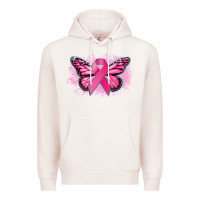 Pale Pink Cancer ribbon butterfly Cancer Awareness Premium Hoodie - HowdyJamesFarm