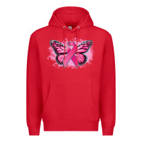 Red Cancer ribbon butterfly Cancer Awareness Premium Hoodie - HowdyJamesFarm