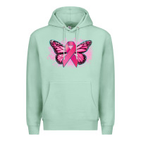 Seafoam Cancer ribbon butterfly Cancer Awareness Premium Hoodie - HowdyJamesFarm