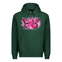 Sports Green Cancer ribbon butterfly Cancer Awareness Premium Hoodie - HowdyJamesFarm