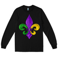 Black mardi gras fleur de lis Long Sleeve Tee - LillyAllenDesigns
