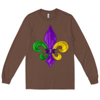 Chestnut mardi gras fleur de lis Long Sleeve Tee - LillyAllenDesigns