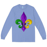 Colony Blue mardi gras fleur de lis Long Sleeve Tee - LillyAllenDesigns