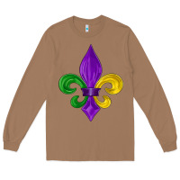 Toasted Coconut mardi gras fleur de lis Long Sleeve Tee - LillyAllenDesigns