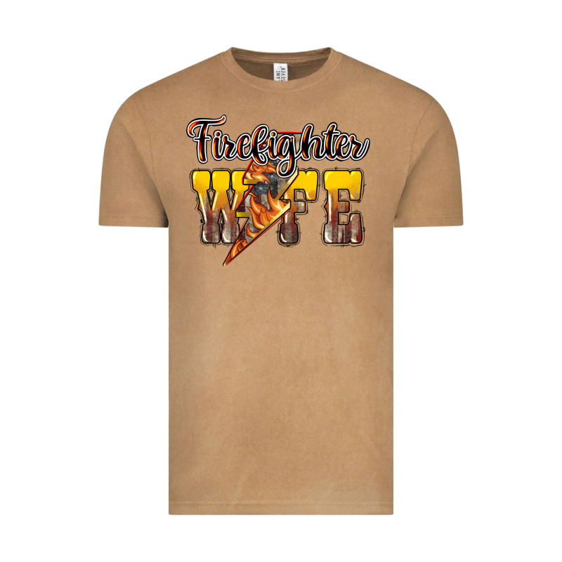 Firefighter Wife Lightning Bolt Vintage Tee by NancyCooperArtShop | Teevron