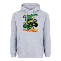 Heather Grey Shamrock crusher St. Patrick's Day Heavyweight Hoodie - CowGirlArtShop