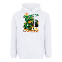 White Shamrock crusher St. Patrick's Day Heavyweight Hoodie - CowGirlArtShop
