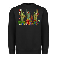 Black Christmas Cactus Heavyweight Sweatshirt - LillyAllenDesigns