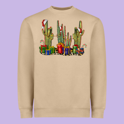 Christmas Cactus Heavyweight Sweatshirt Designed By Lillyallendesigns
