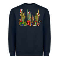 Navy Christmas Cactus Heavyweight Sweatshirt - LillyAllenDesigns