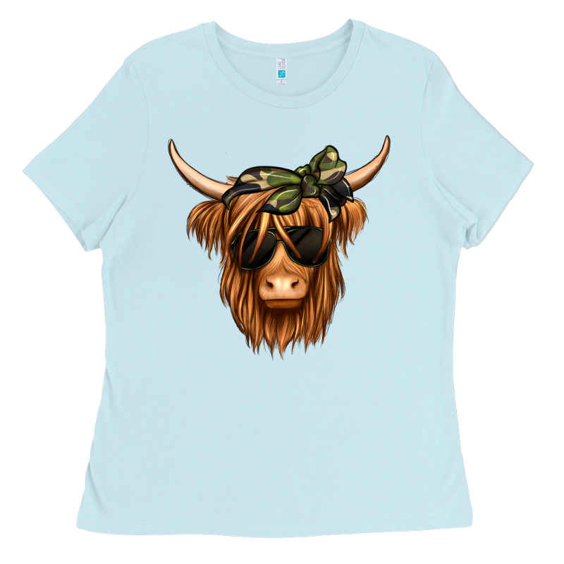 Camouflage Long Haired Cow Ladies Tee by Jasminsmagicworld | Teevron