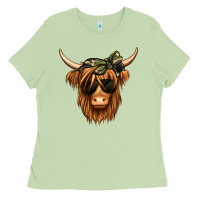 Matcha camouflage long haired cow Ladies Tee - Jasminsmagicworld