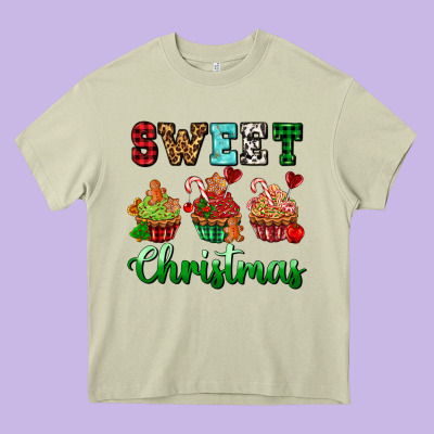 Sweet Christmas With Cupcake Heavy Core Tee Designed By Adodesignshop