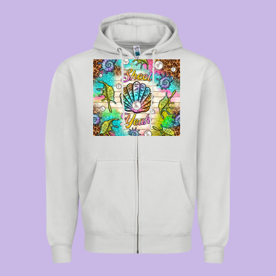 Shell Yeah Zipper Hoodie Designed By Tumblerdesignbyshophia