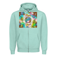 Seafoam Shell yeah Zipper Hoodie - TumblerDesignByShophia