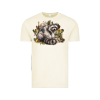 Vintage Arctic floral racoon western Vintage Tee - NancyCooperArtShop
