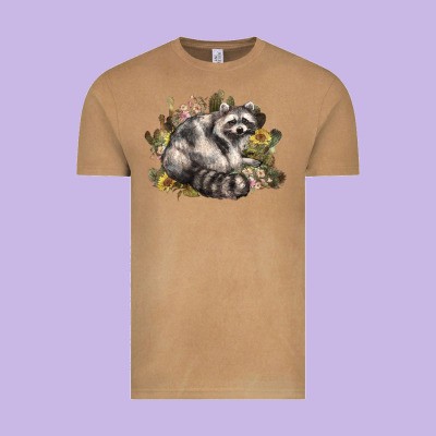 Floral Racoon Western Vintage Tee Designed By Nancycooperartshop