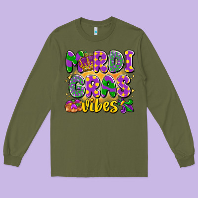 Mardi Gras Vibes Long Sleeve Tee Designed By Lillyallendesigns