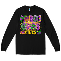 Black mardi gras vibes Long Sleeve Tee - LillyAllenDesigns