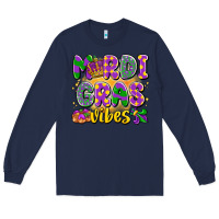 Navy mardi gras vibes Long Sleeve Tee - LillyAllenDesigns