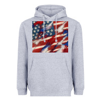 Heather Grey American flag glitter 4th of july Heavyweight Hoodie - CowGirlArtShop