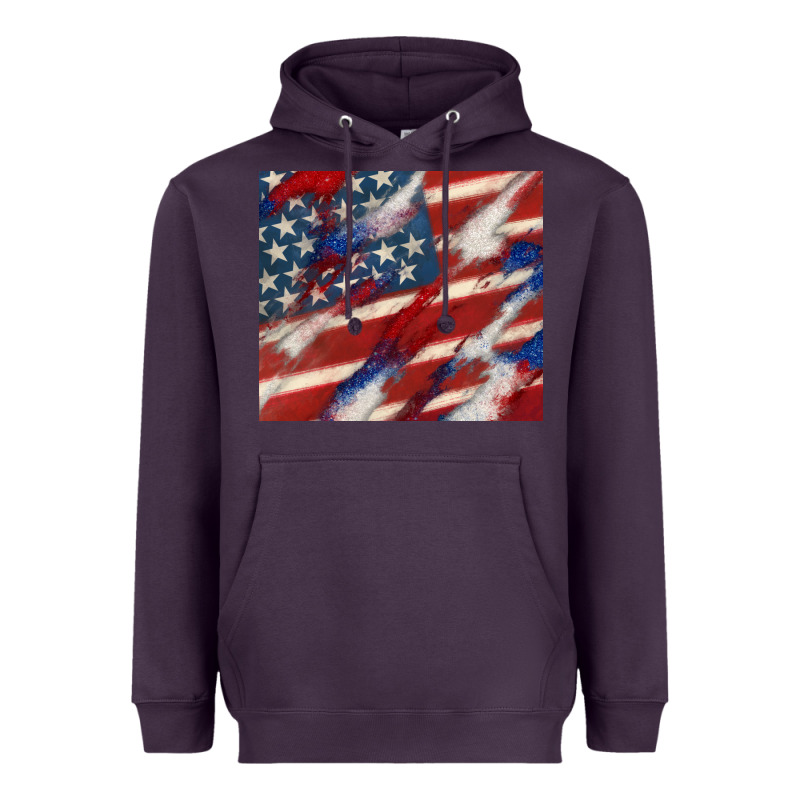 American Flag Glitter 4th Of July Heavyweight Hoodie by CowGirlArtShop | Teevron