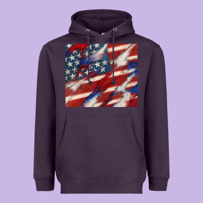 American Flag Glitter 4th Of July Heavyweight Hoodie Designed By Cowgirlartshop
