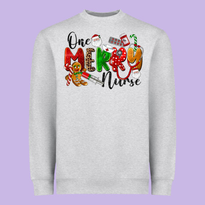 One Merry Nurse Heavyweight Sweatshirt Designed By Lillyallendesigns