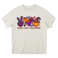 Cream peace love halloween Heavy Core Tee - AdoDesignShop