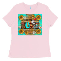 Bubblegum Pink sunflower and daisy nurse tumbler Ladies Tee - BundleAndBundleShop