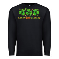 Black St. Patrick's Day lucky and blessed Premium Sweatshirt - HowdyJamesFarm