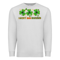 Dove Grey St. Patrick's Day lucky and blessed Premium Sweatshirt - HowdyJamesFarm
