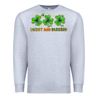 Heather Grey St. Patrick's Day lucky and blessed Premium Sweatshirt - HowdyJamesFarm