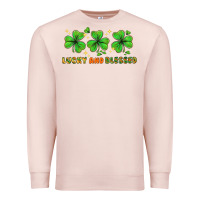 Pale Pink St. Patrick's Day lucky and blessed Premium Sweatshirt - HowdyJamesFarm