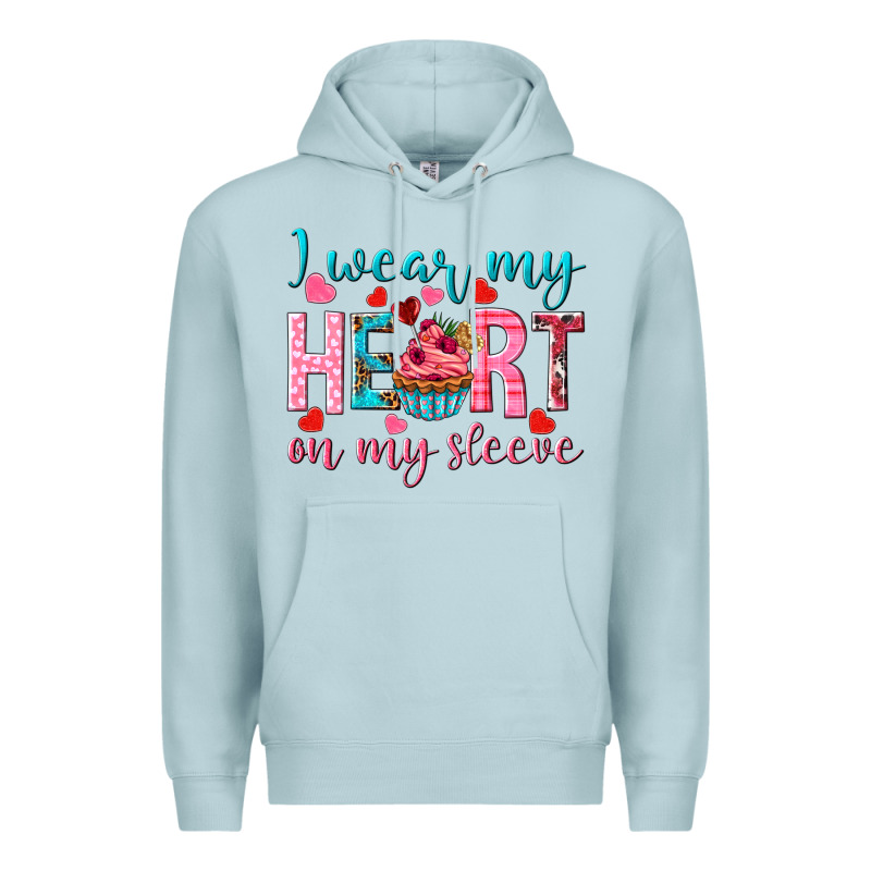 I Wear My Heart On My Sleeve Valentine's Day Premium Hoodie by HowdyJamesFarm | Teevron