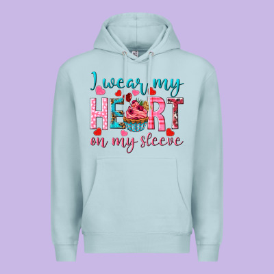 I Wear My Heart On My Sleeve Valentine's Day Premium Hoodie Designed By Howdyjamesfarm